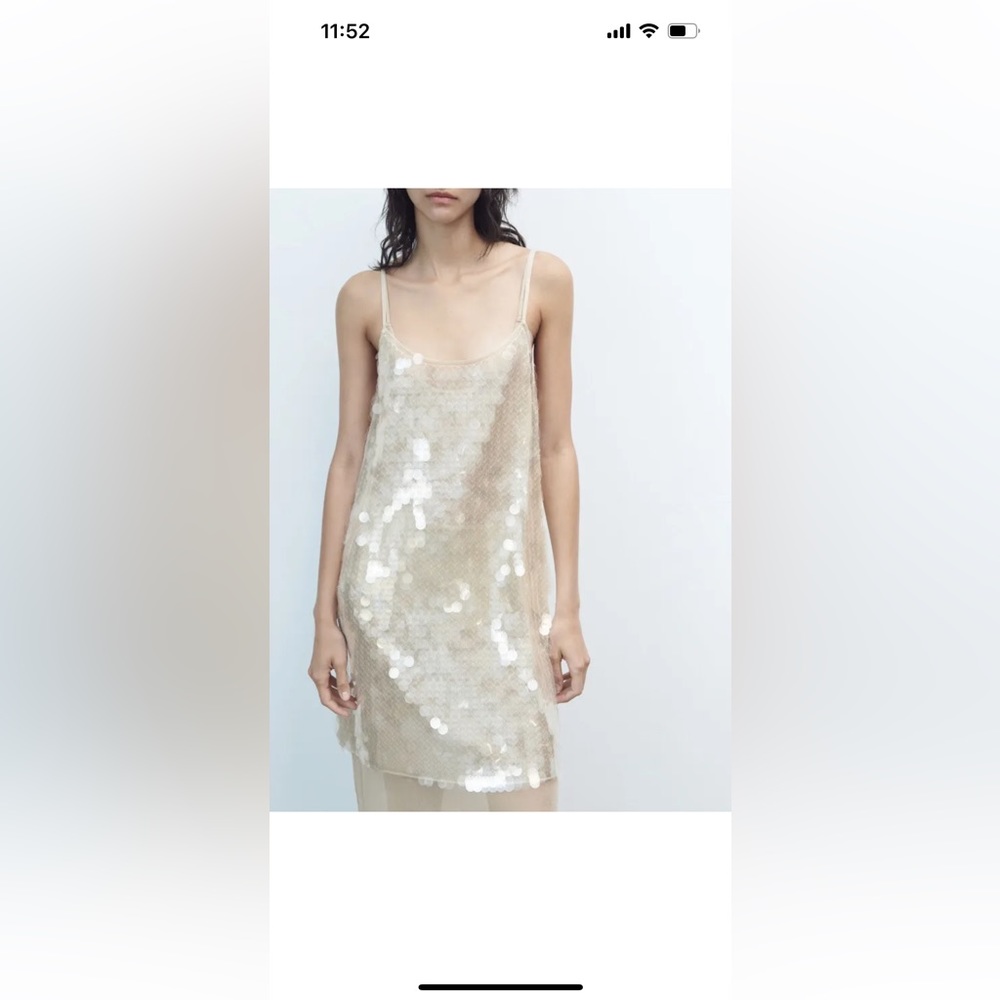 Zara sequin slip dress size Small